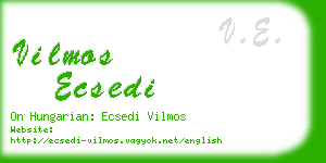 vilmos ecsedi business card